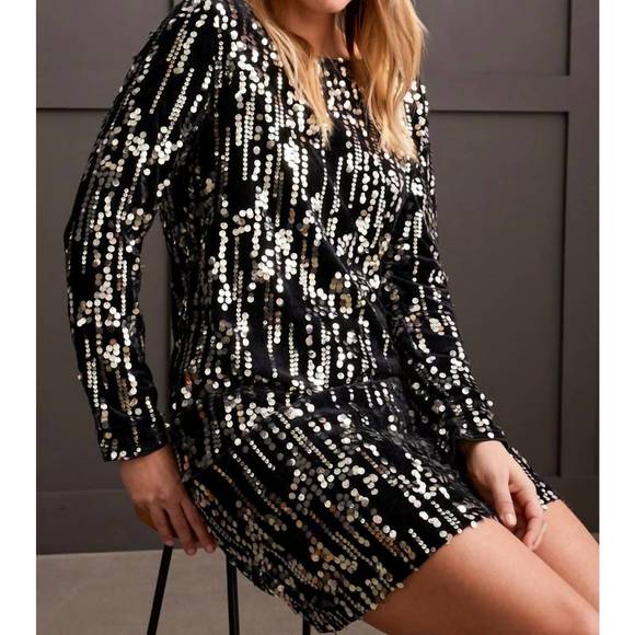 NEW TRIBAL FEMME sequin mini dress in silver - Picture 3 of 6